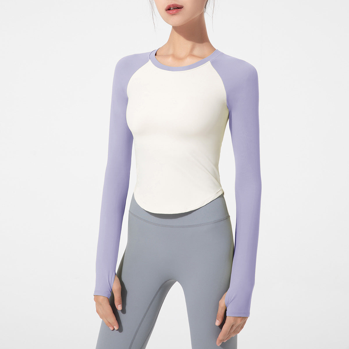 Tight Color Matching Top With Chest Pad