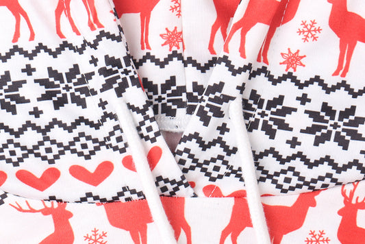 Women's Reindeer Print Long Sleeve Hooded