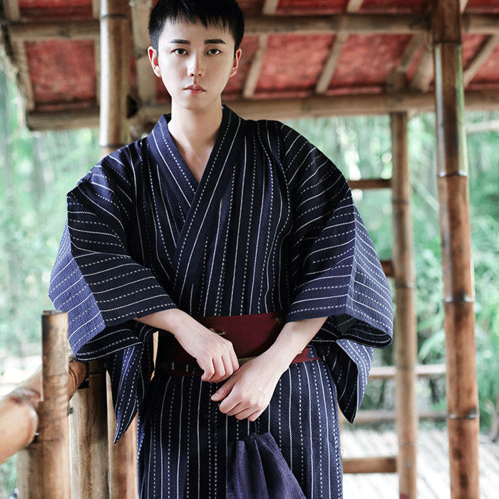 Japanese Men's Traditional Kimono Bathrobe And Household Clothes