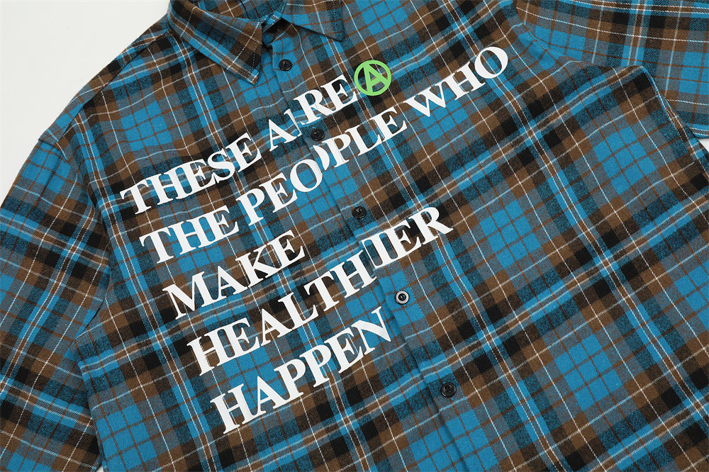 American Retro Plaid Shirt Coat Spring And Autumn Loose