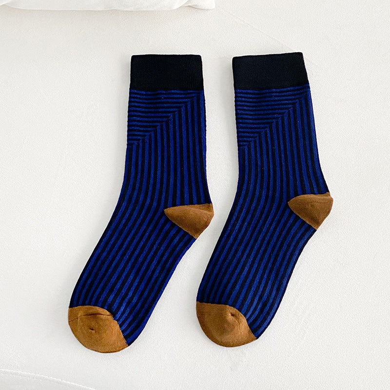 Middle Tube Socks Fashionable Color Stripe