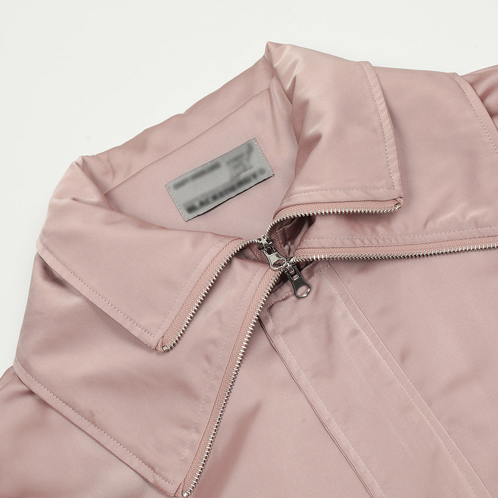 Male Double Layer Zipper Design Fake Two-pieces Coats