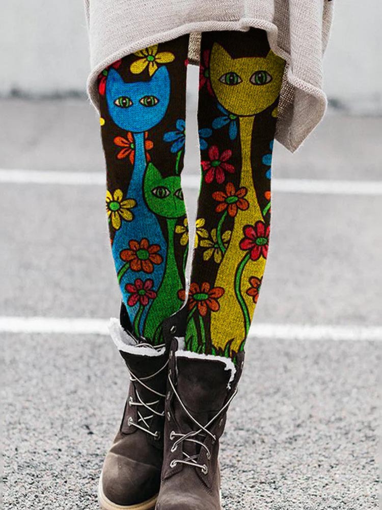 Fitness Sport 3D-printede højtaljede tights