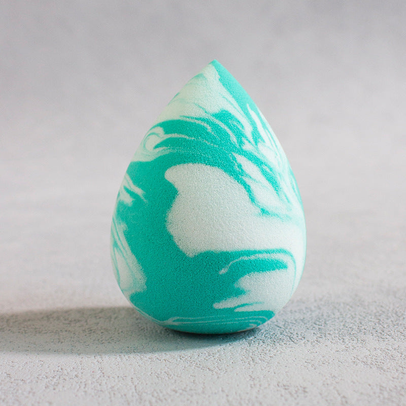 Waterdrop-shaped Beveled Two-tone Beauty Sponge