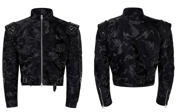 Punk Black Motorcycle Leather Jacket