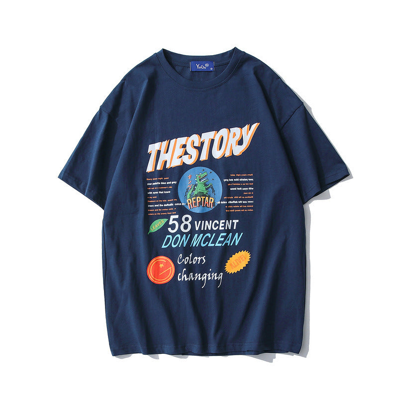 Men's Men's Loose Student Couple Net Red Short Sleeve T-Shirt