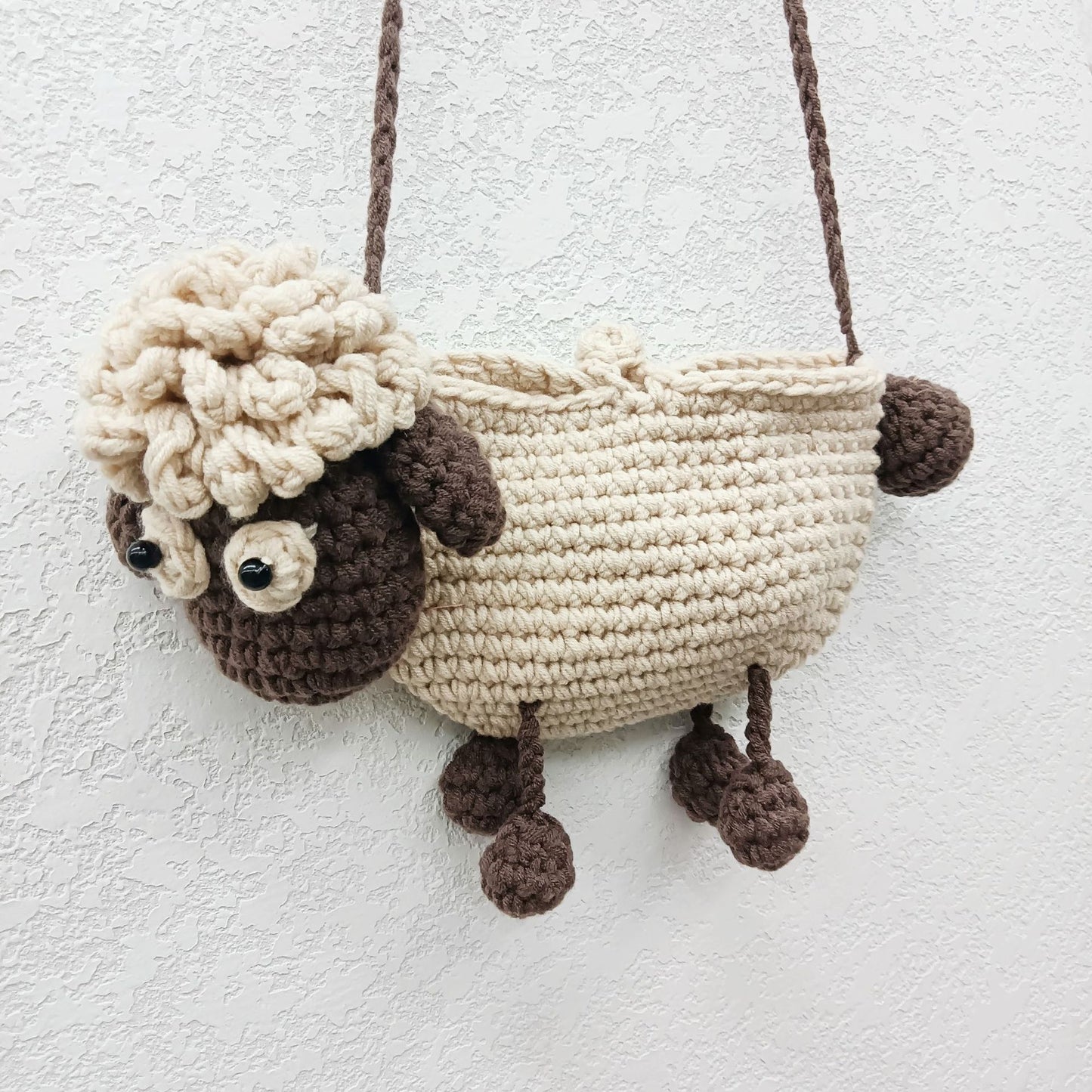 Cute Funny Little Sheep Children's Wool Knitting Knitted Messenger Bag