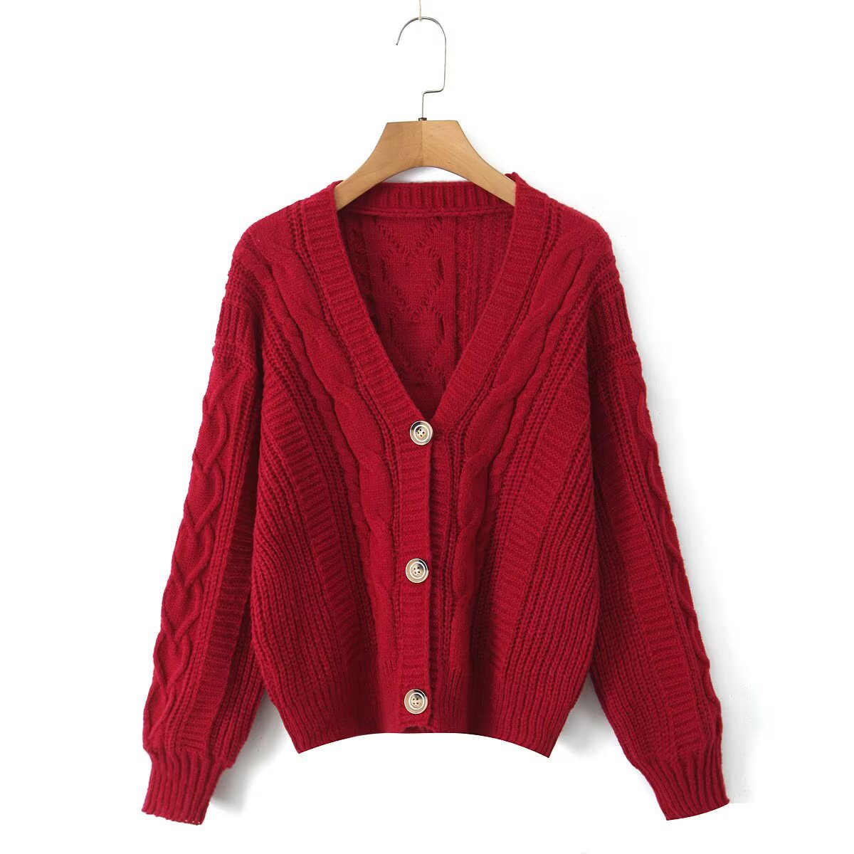 Autumn Fashion New Soft Glutinous Button Long-sleeve Cardigan Sweater