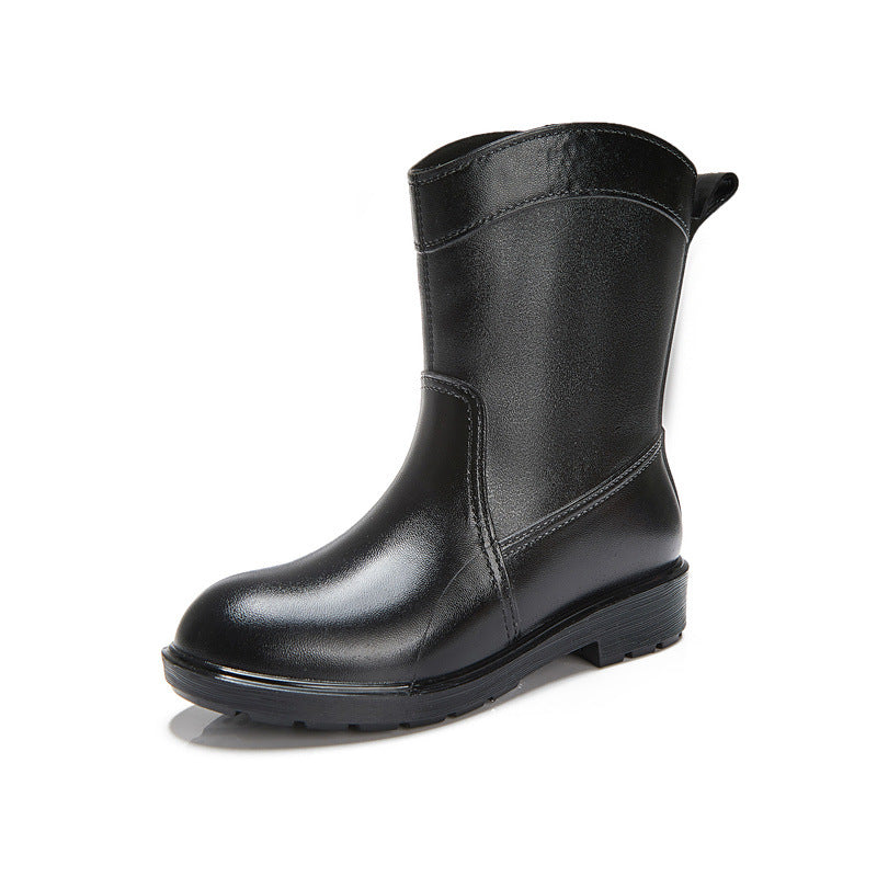 Waterproof Rubber Shoes Wear-resistant Mid-tube