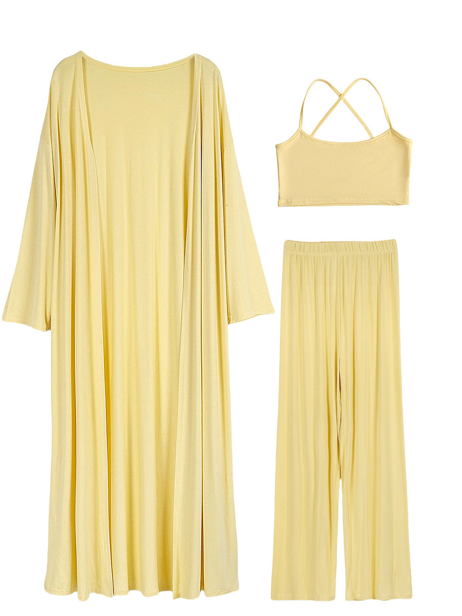 Women's Casual Long-sleeved Cardigan High-waisted Trousers Vest