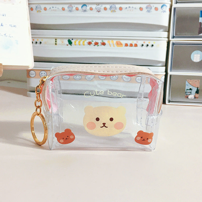 Girly Heart Transparent Zipper Coin Purse