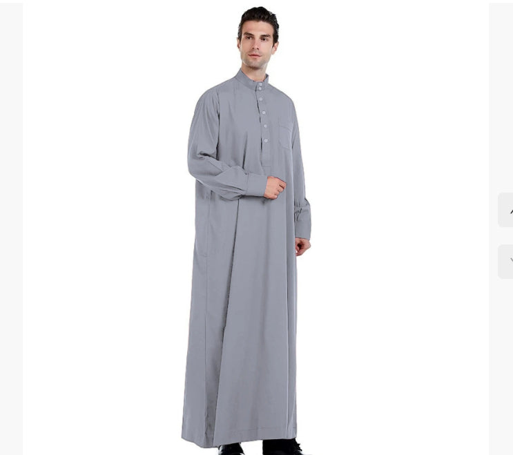Men's robe stand collar