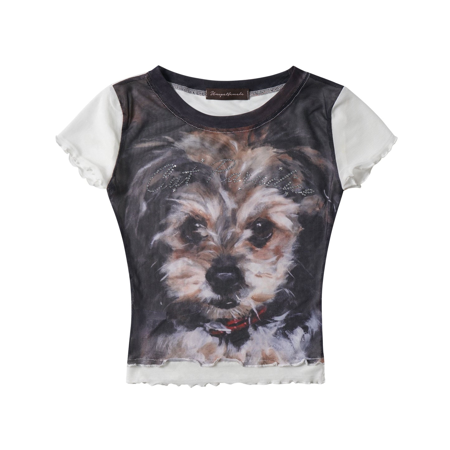 Women's American Design Sense Cat Printing Short Sleeve