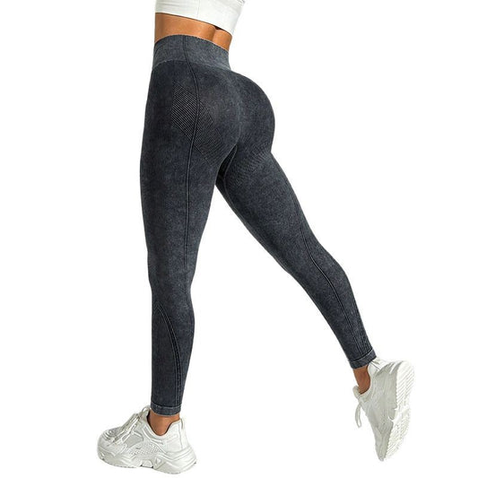 Nude Feel High Waist Hip Lifting And Belly Contracting Fitness Seamless Sports Pants