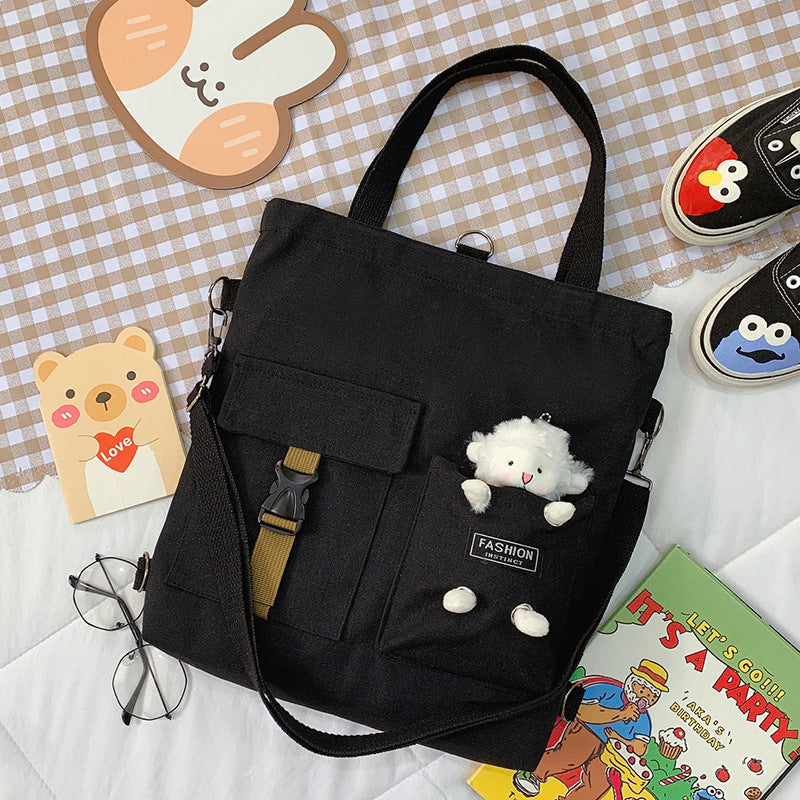 Trendy Cool Girl Student Cute Bear Cartoon Bag