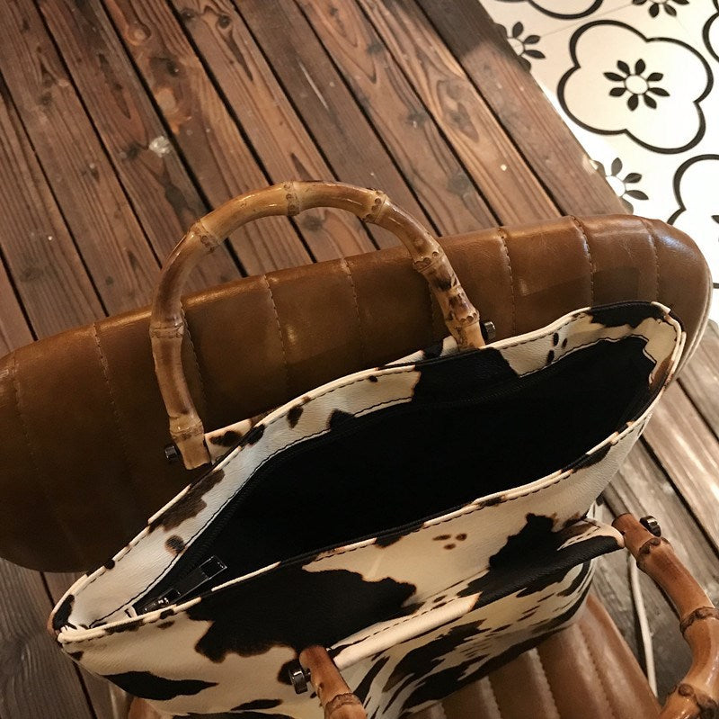 Ghost Horse Slub Portable Cow Pattern Bag