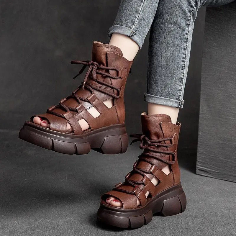 New Womens Sandals And Boots With A Hollowed-out Design