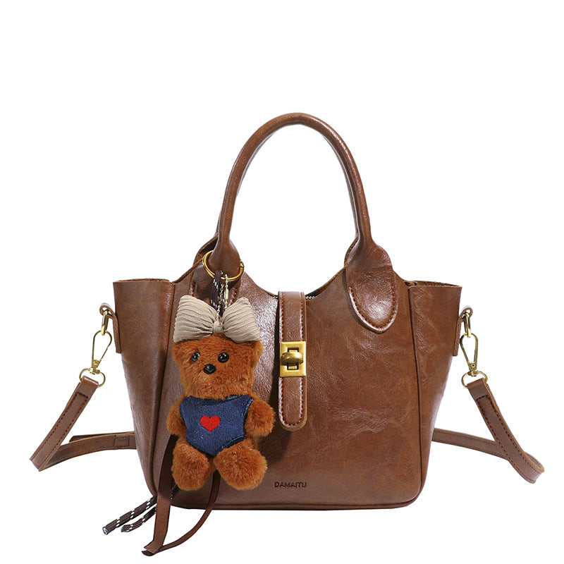 Light Luxury Hand-held Bucket High-end Sense Shoulder Crossbody Bag