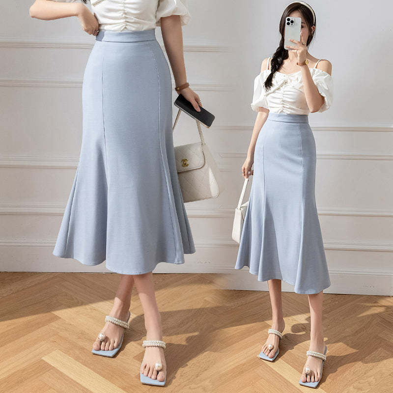 Mid-length Fishtail Skirt High Waist Temperament Hip High Waist