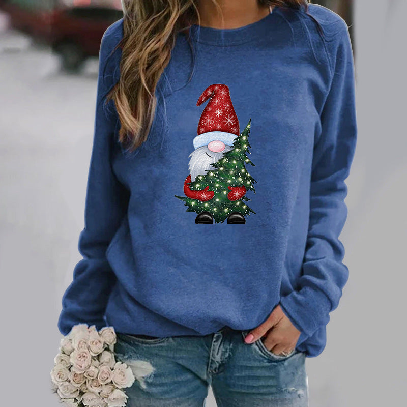 Sød juletryk med krammende grafik, rundhalset pullover