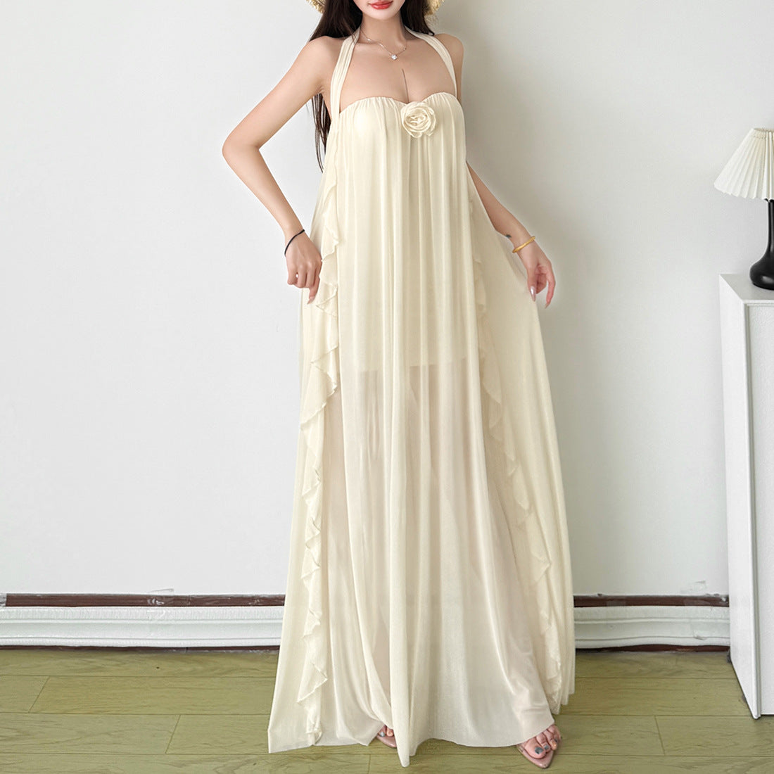 Casual Solid Color Women's Asymmetrical Long Dress
