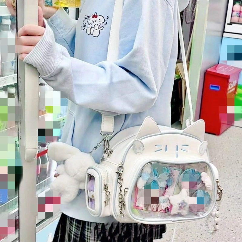 Student Commuter Cute Mechanical Cat Large Capacity College Messenger Bag