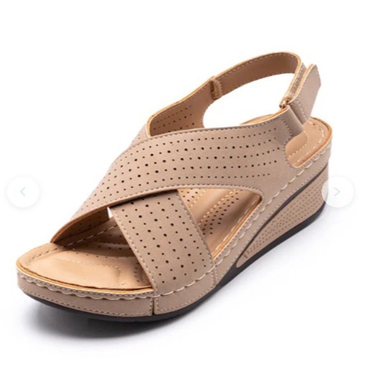 Car Stitching Breathable Velcro Hollowed Out Mom's Shoes