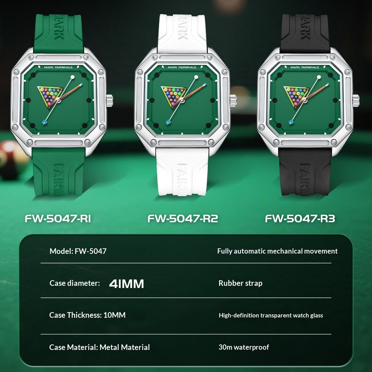 Creative Watch Quartz Wristwatch Personalized Men's With A Billiards-themed Dial