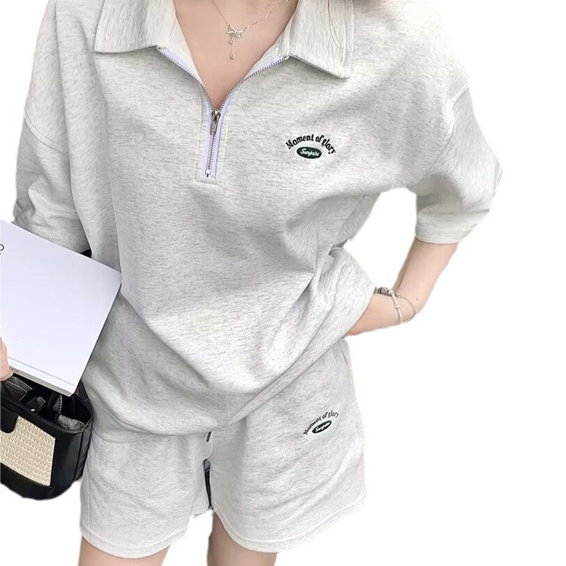 Loose-fitting Shorts And Running Top Two-piece Set
