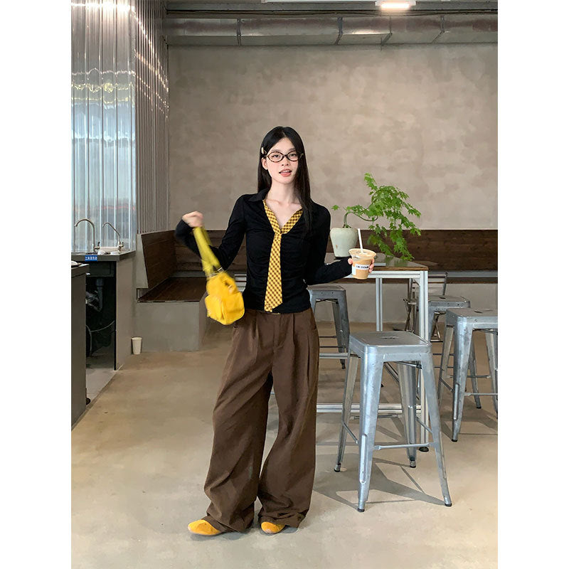 Korean Slim-fit Slimming Long Sleeve T-shirt Women