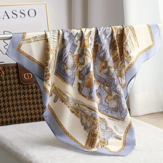 Intellectual Elegant Light Luxury Gift Silk Small Square Towel Silk Scarf