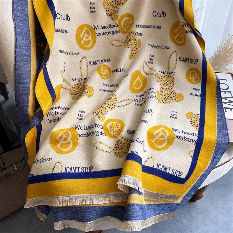 Women's Print Cashmere Long Shawl Scarf Air Conditioning Towel