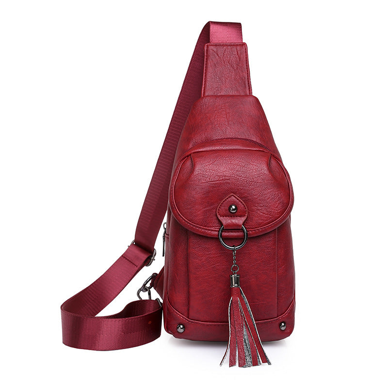 New Soft Leather Women's Chest Bag Cross Body Fashionable And Portable