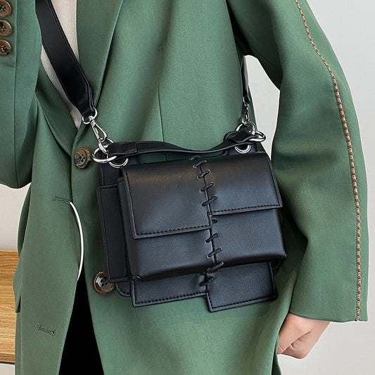 Ins Messenger Bag Fashionable Splicing Portable Small Square