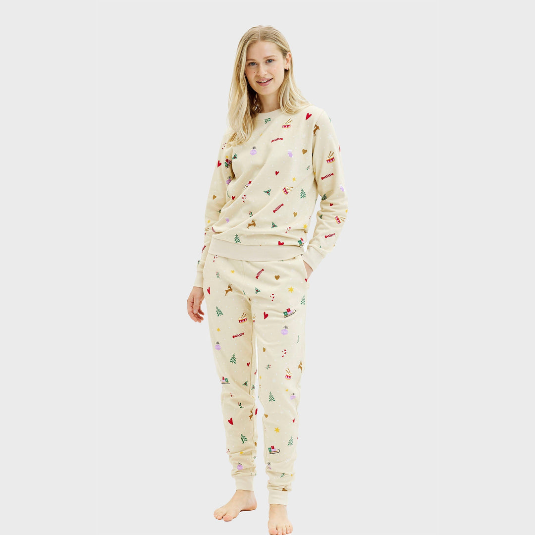 Christmas Hoodie Set Beige Women's Style