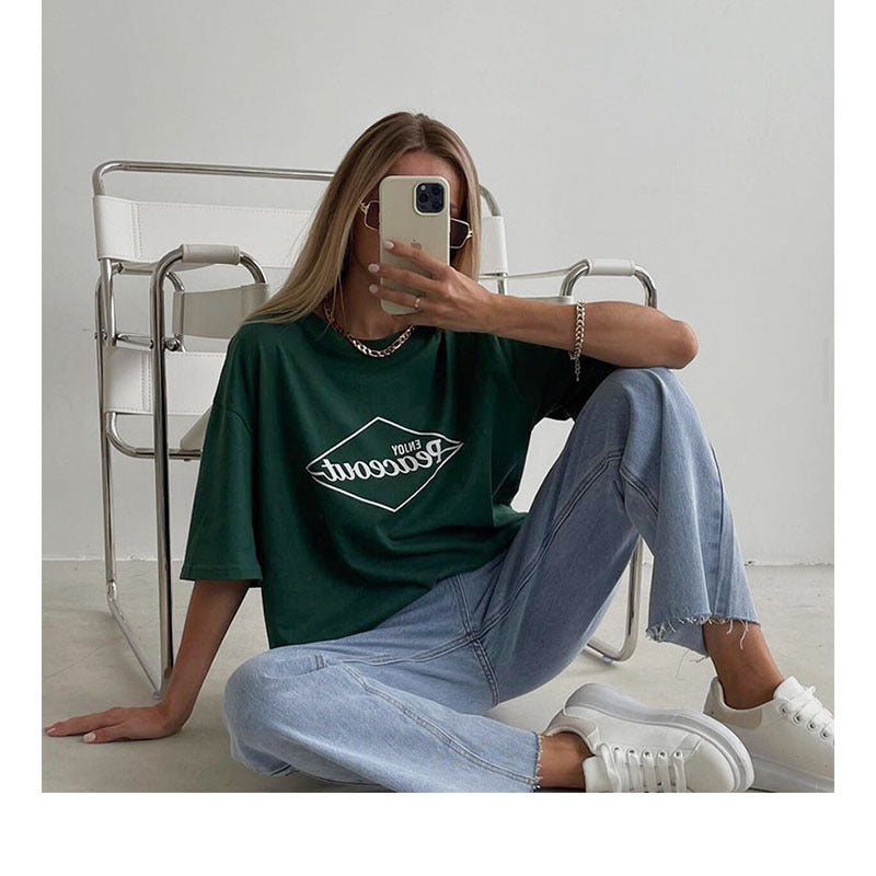Women's Pure Cotton Dark Green White