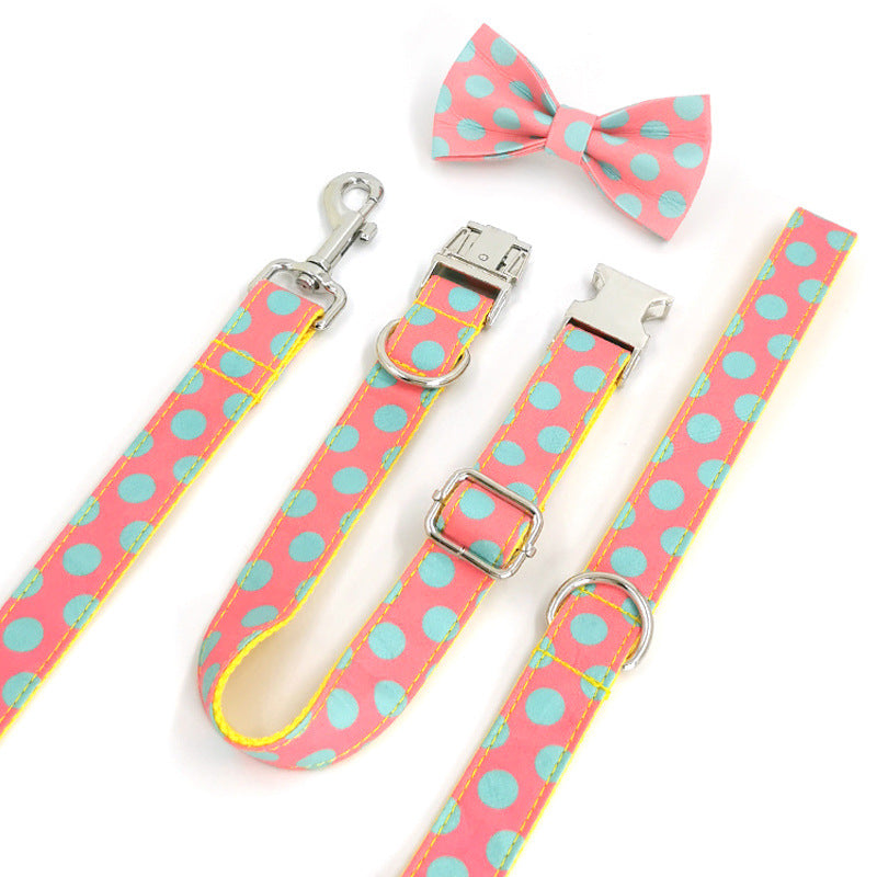 Polka Dot Pet Traction Rope Dog Collar