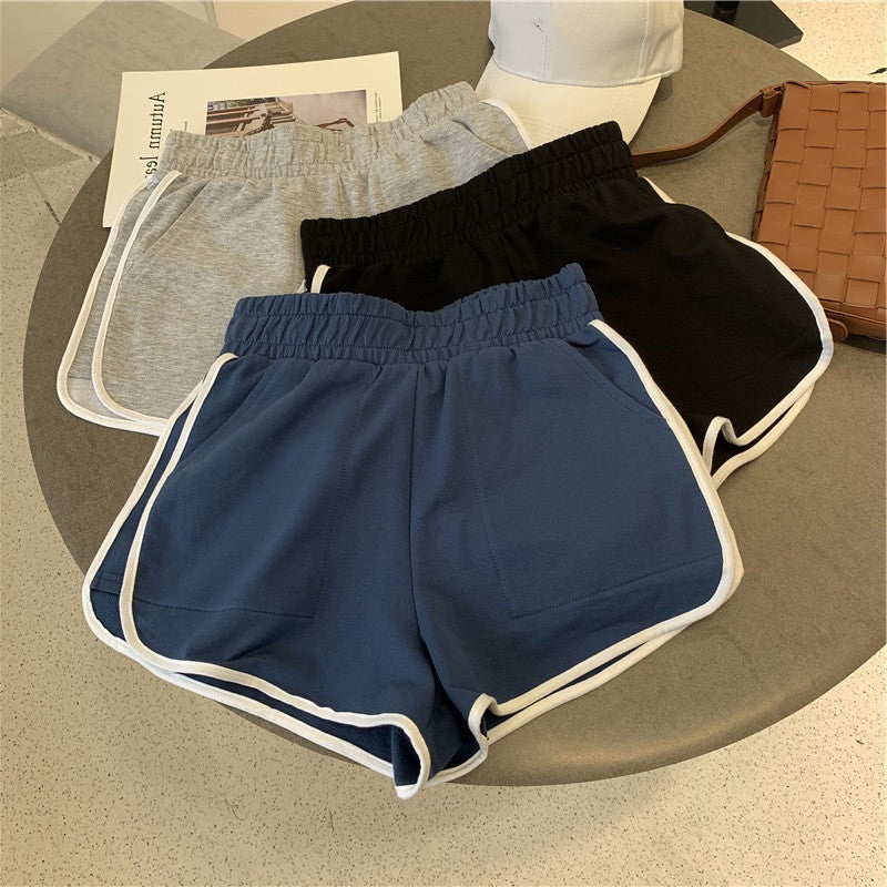 Sports Women's New Elastic Waist Slim Running Wide Leg Shorts