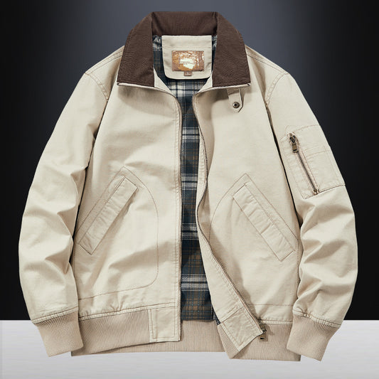 Jacket Baseball Uniform Plus Size New Washed Cotton Flight Jacket