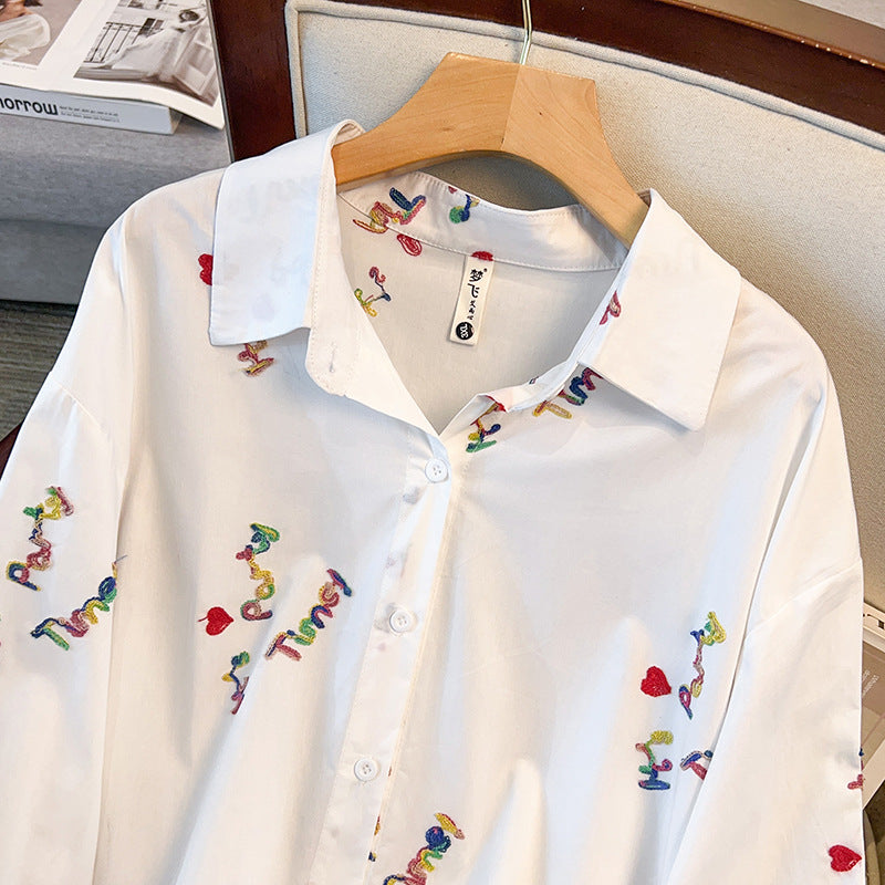Fashion Personality Female Letter Embroidered Top