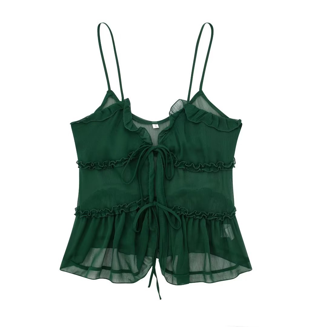 Women's Translucent Laminated Decoration Camisole