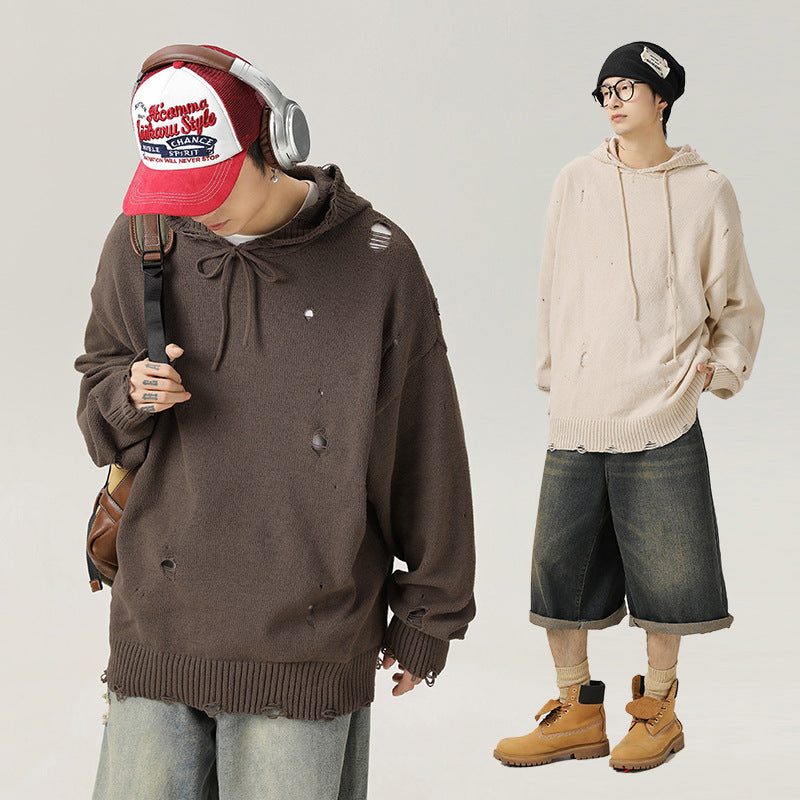 Fashion Personality Hollow Out Knitwear Men's Sweater