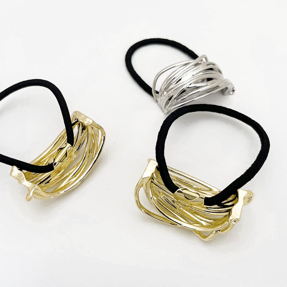 U-shaped Alloy Seamless Hair Rope Female Simple European And American Style Wind Irregular