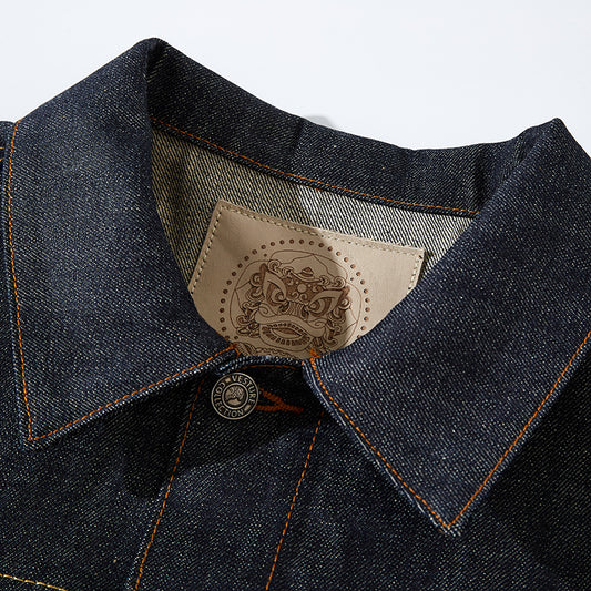 Red Edge Cloth Japanske Retro Overalls Denimjakke Til Mænd