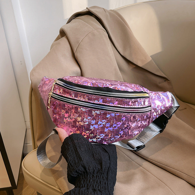Womens New Shiny Laser Multi-Function ShoulderCrossbody Bag
