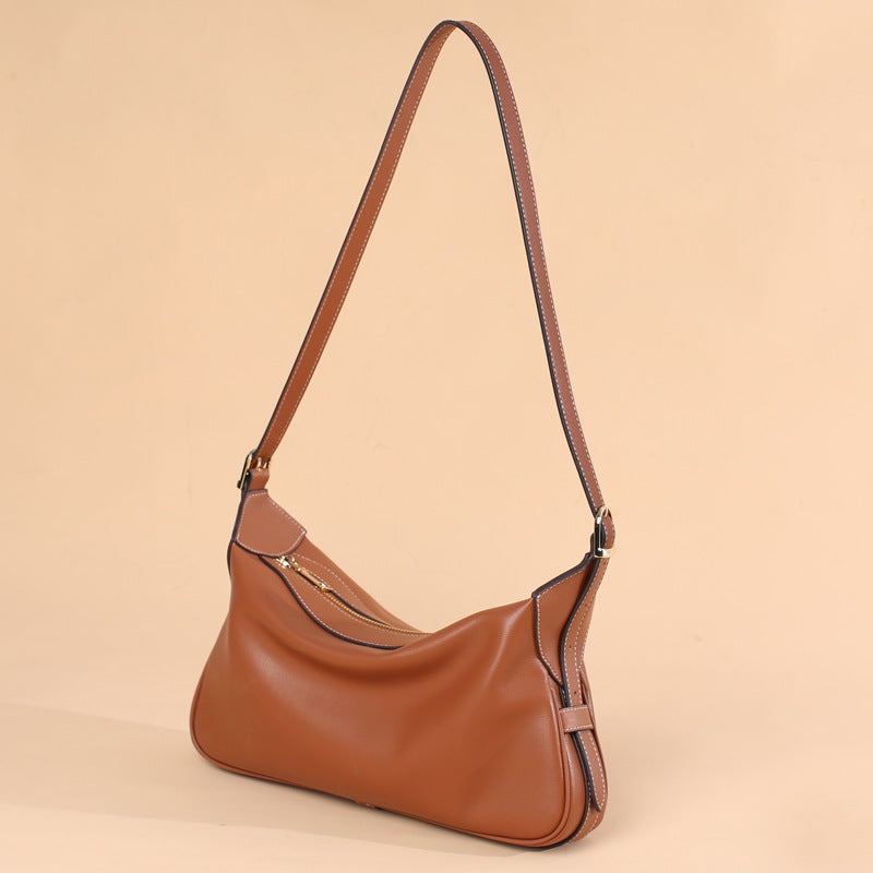 Casual Soft Leather Underarm Portable Crossbody Shoulder Bag