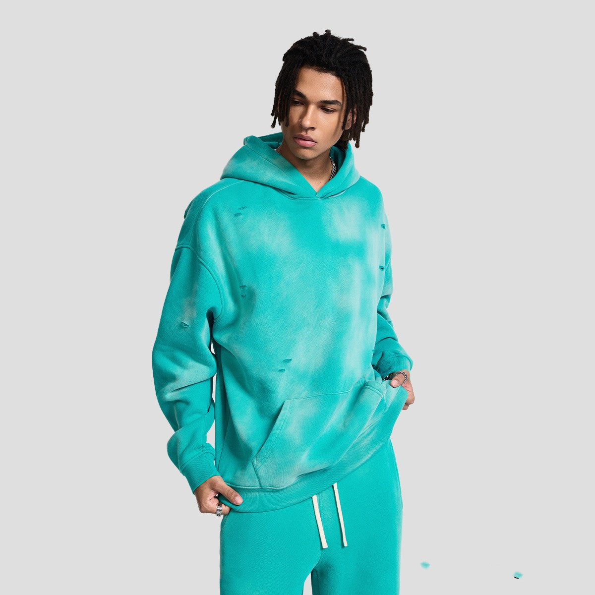 Sweater Loose Wash Worn-out Fleece