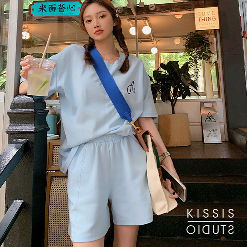 Loose Korean-style Student Cotton Casual Two-piece Set