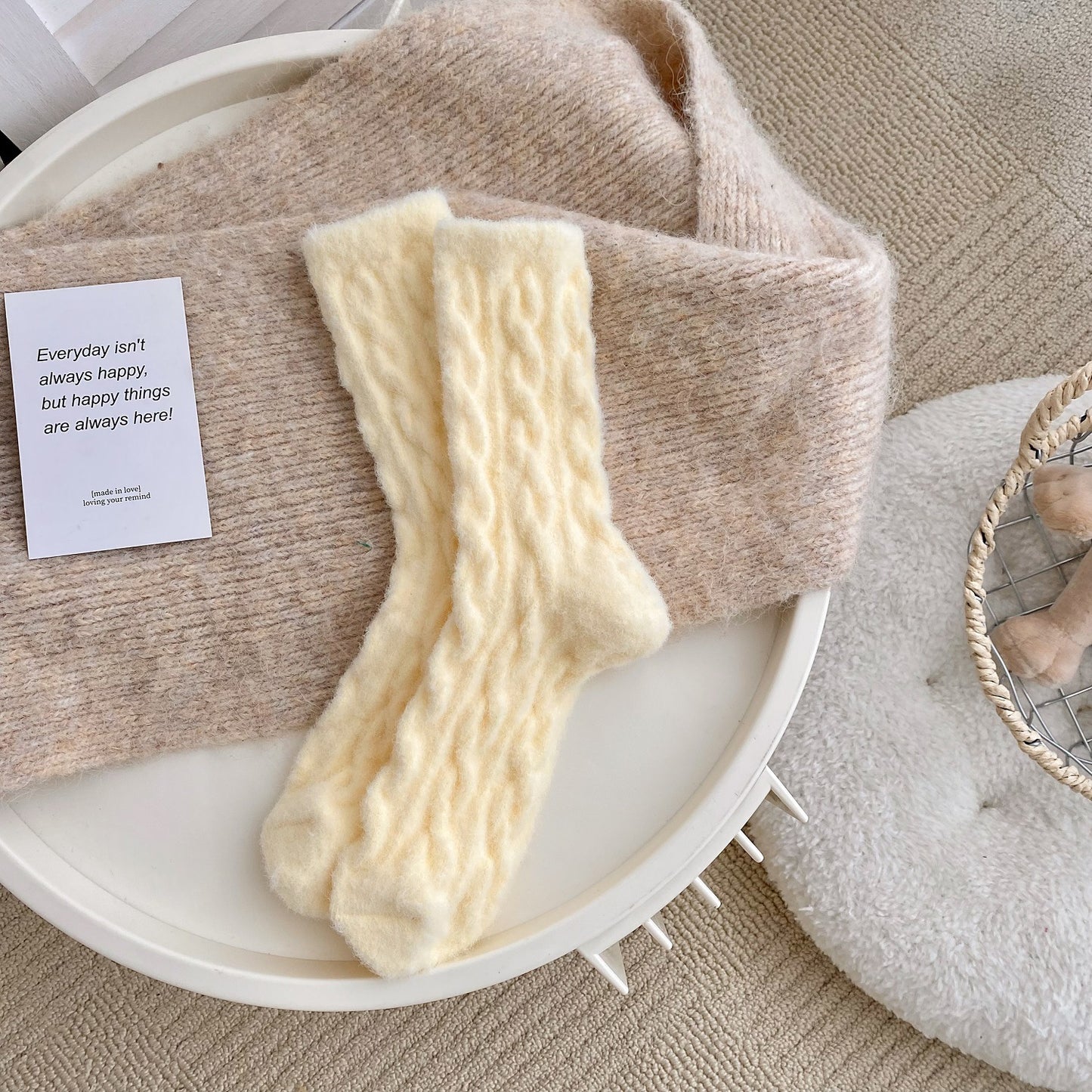 Fleece Lined Padded Warm Keeping Floor Home Sleeping Socks