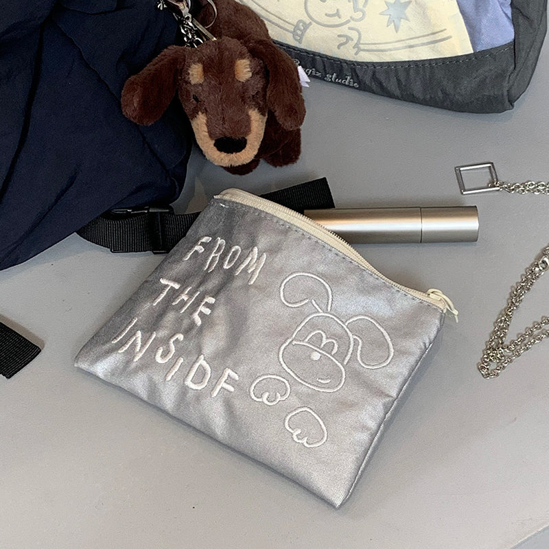 Bow Silver Change Card Holder Female Storage Small Bag